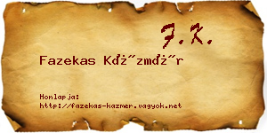 Fazekas Kázmér névjegykártya